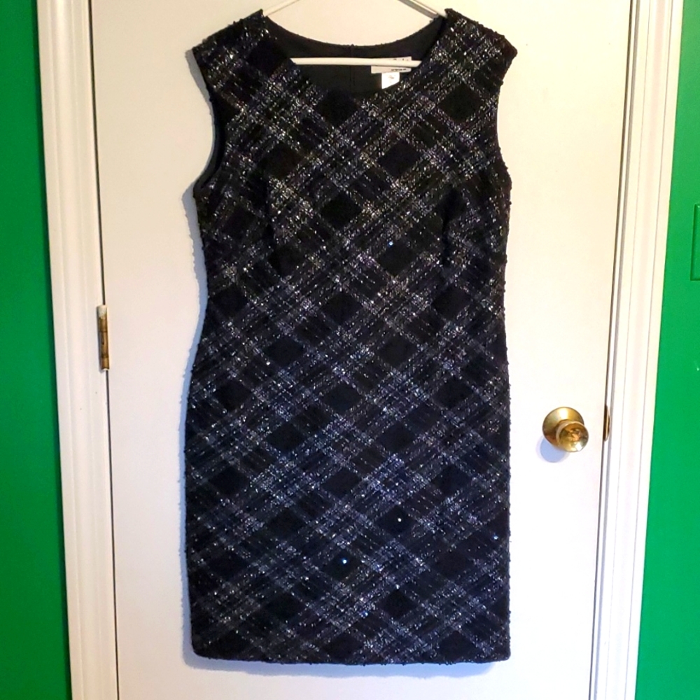 NorthStyle women's 14 black and silver plaid dress